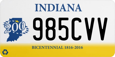 IN license plate 985CVV