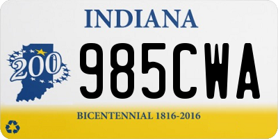 IN license plate 985CWA