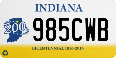 IN license plate 985CWB