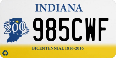 IN license plate 985CWF