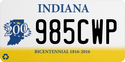 IN license plate 985CWP