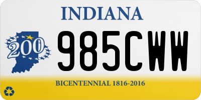 IN license plate 985CWW