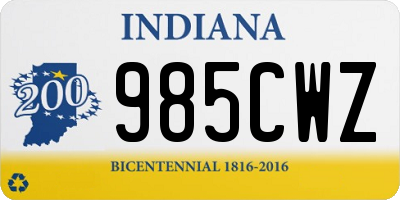 IN license plate 985CWZ