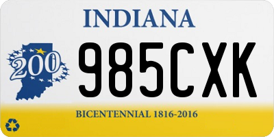 IN license plate 985CXK