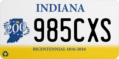 IN license plate 985CXS