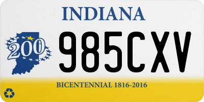 IN license plate 985CXV