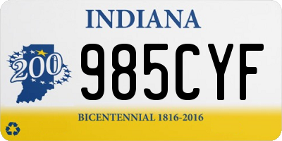 IN license plate 985CYF