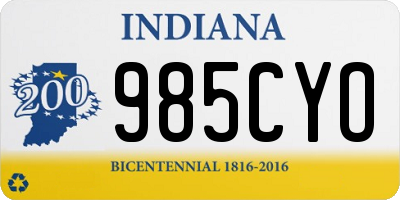 IN license plate 985CYO