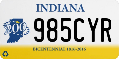 IN license plate 985CYR