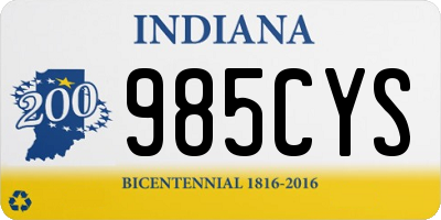 IN license plate 985CYS