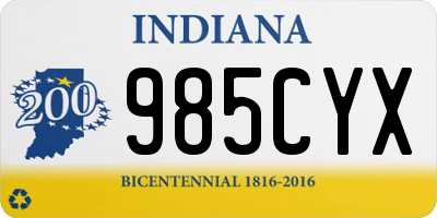 IN license plate 985CYX