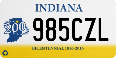 IN license plate 985CZL