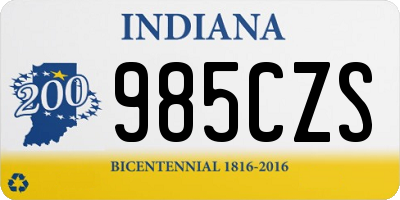 IN license plate 985CZS