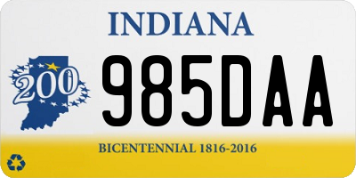 IN license plate 985DAA