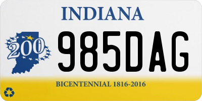 IN license plate 985DAG