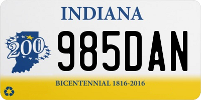 IN license plate 985DAN