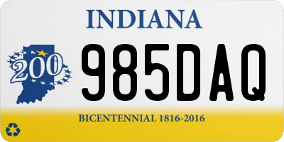 IN license plate 985DAQ