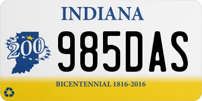 IN license plate 985DAS