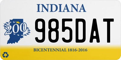 IN license plate 985DAT