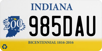 IN license plate 985DAU