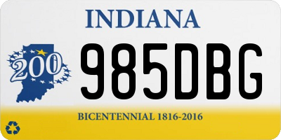 IN license plate 985DBG