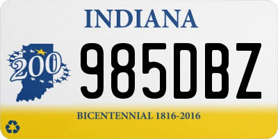 IN license plate 985DBZ