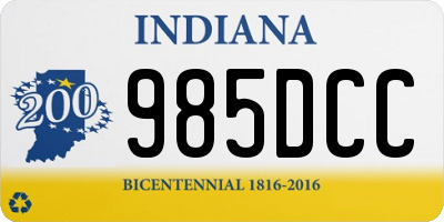 IN license plate 985DCC