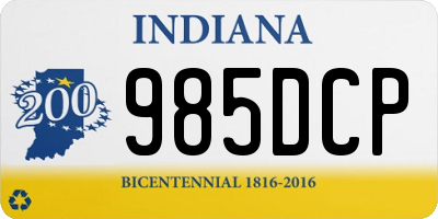 IN license plate 985DCP