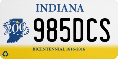 IN license plate 985DCS