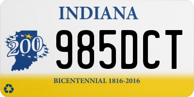 IN license plate 985DCT