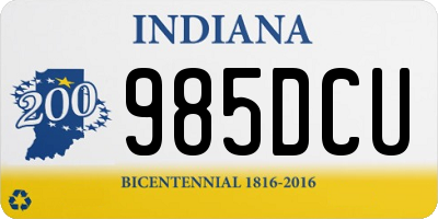 IN license plate 985DCU