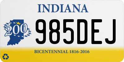 IN license plate 985DEJ