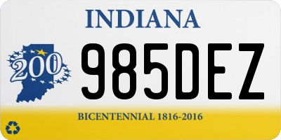 IN license plate 985DEZ