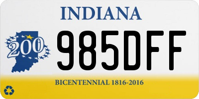 IN license plate 985DFF