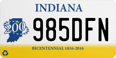 IN license plate 985DFN