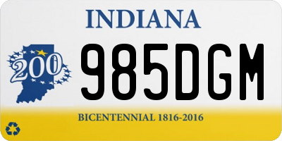 IN license plate 985DGM