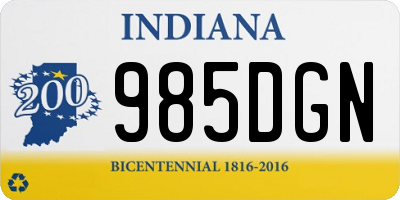 IN license plate 985DGN