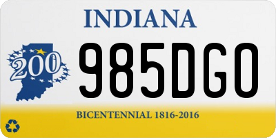 IN license plate 985DGO