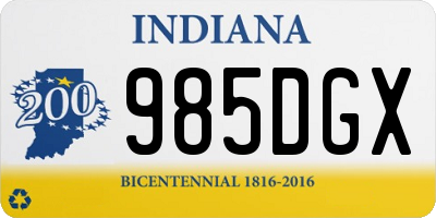 IN license plate 985DGX