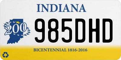 IN license plate 985DHD