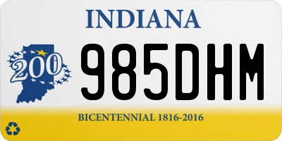 IN license plate 985DHM