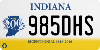 IN license plate 985DHS