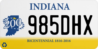 IN license plate 985DHX