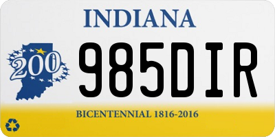 IN license plate 985DIR