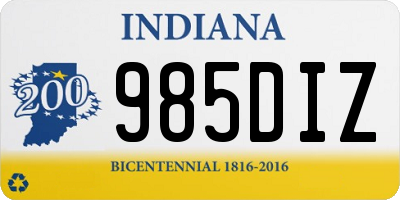 IN license plate 985DIZ