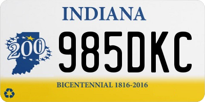 IN license plate 985DKC