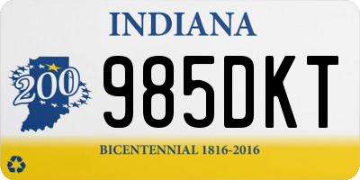 IN license plate 985DKT