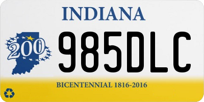 IN license plate 985DLC