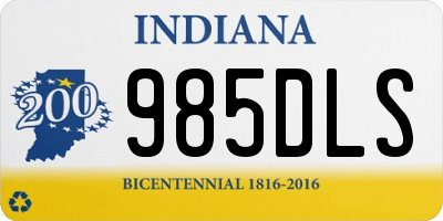 IN license plate 985DLS