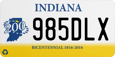 IN license plate 985DLX